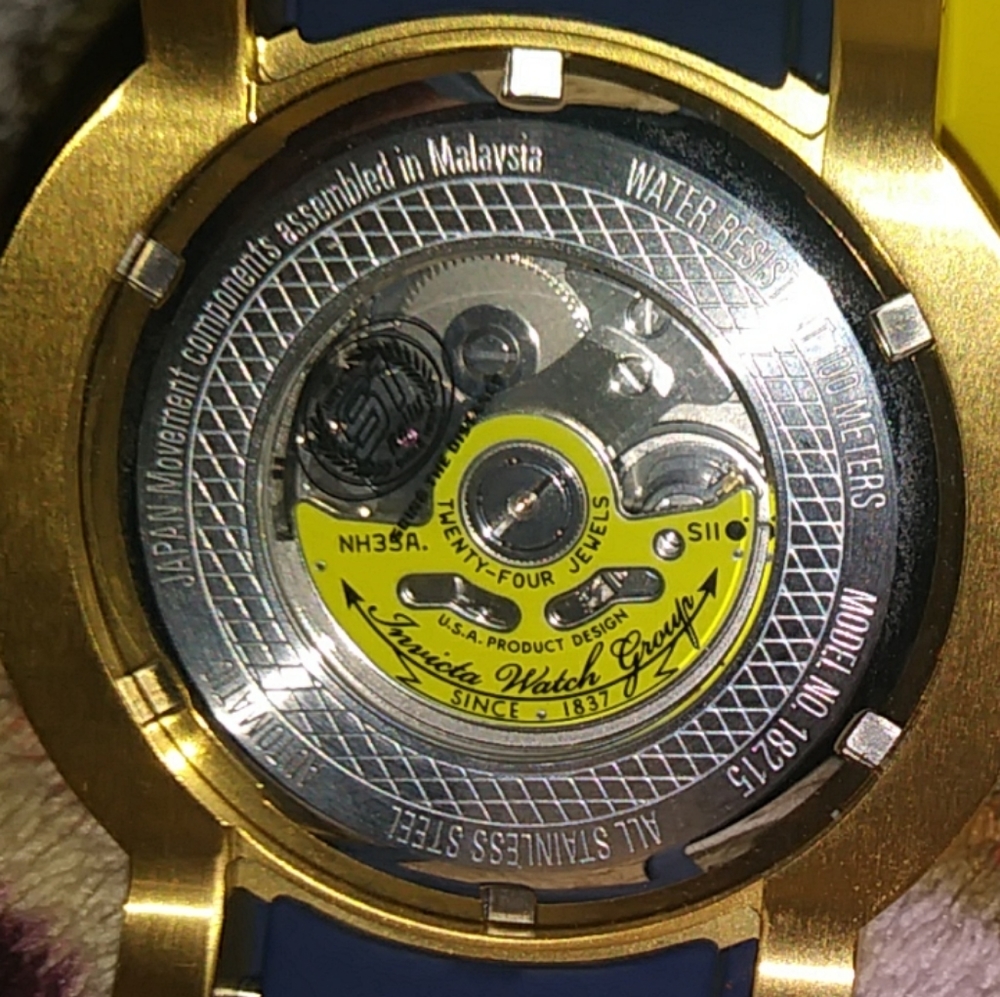 Invicta 18k Gold Plated Automatic Watch NWT - Picture 2 of 12